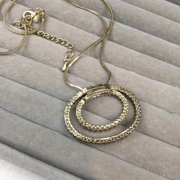 Vintage Premier Designs Rhinestone Oval Dangle Pendant Adjustable Necklace - Picture 5 of 5